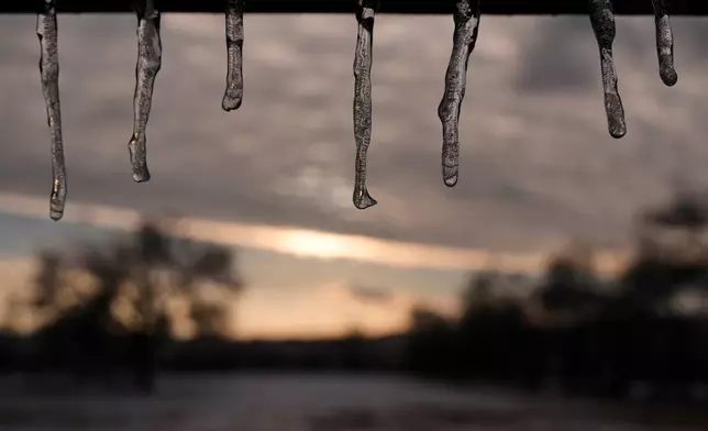 Icicles are seen, Wednesday, Jan. 28, 2026, in Nashville, Tenn. (AP Photo/George Walker IV)