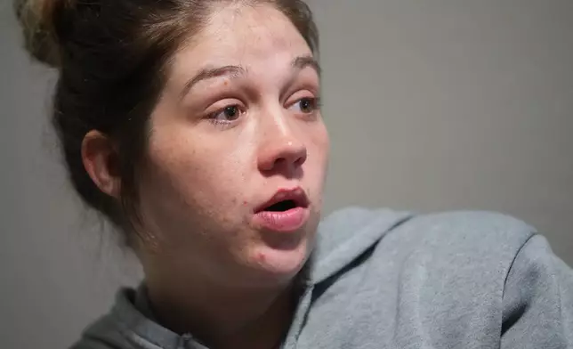 Cheyenne Hangaman speaks to The Associated Press about the death of her three sons who drowned in a frozen pond Tuesday, Jan. 27, 2026, in Bonham, Texas. (AP Photo/Julio Cortez)