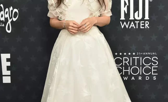 Chloe Zhao arrives at the 31st Annual Critics Choice Awards on Sunday, Jan. 4, 2026, at The Barker Hanger in Santa Monica, Calif. (Photo by Richard Shotwell/Invision/AP)