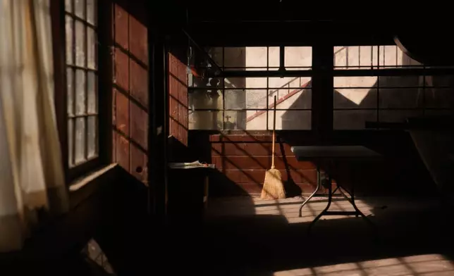 Sunlight streams into a building at Scotty's Castle, Friday, Jan. 23, 2026, in Death Valley National Park, Calif. (AP Photo/John Locher)