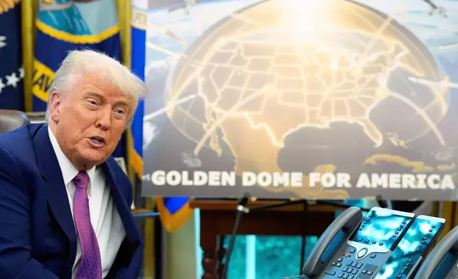 FILE - President Donald Trump speaks in the Oval Office of the White House on May 20, 2025, in Washington. (AP Photo/Alex Brandon, File)