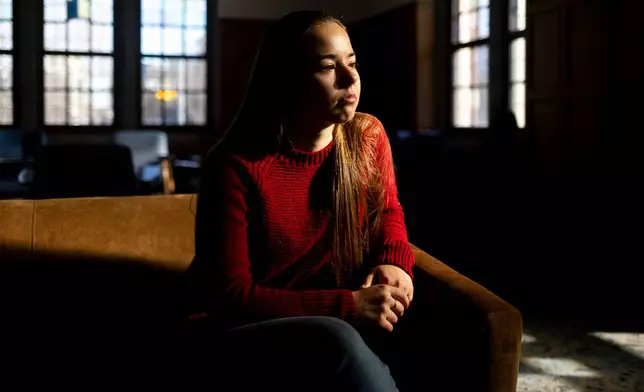 University of Michigan junior Allison Voto poses of a photo inside the Michigan Union on the University of Michigan campus in Ann Arbor, Mich., Jan. 17, 2026. (AP Photo/Emily Elconin)