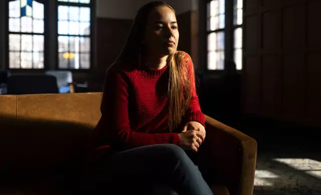 University of Michigan junior Allison Voto poses of a photo inside the Michigan Union on the University of Michigan campus in Ann Arbor, Mich., Jan. 17, 2026. (AP Photo/Emily Elconin)