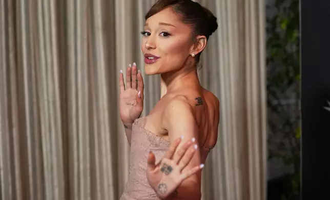 Ariana Grande arrives at the AFI Awards at the Four Seasons in Los Angeles, Friday, Jan. 9, 2026. (AP Photo/Chris Pizzello)