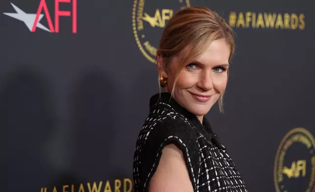 Actor Rhea Seehorn arrives at the AFI Awards on Friday, Jan. 9, 2026, at the Four Seasons in Los Angeles. (AP Photo/Chris Pizzello)