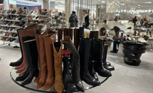 Merchandise is on display at Saks Fifth Avenue on Friday, Jan. 16, 2026 in New York. (AP Photo/Anne D'Innocenzio)