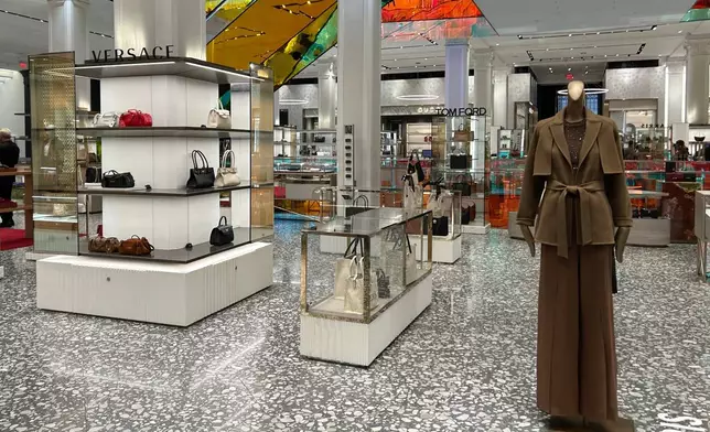 Versace merchandise is on display at Saks Fifth Avenue on Friday, Jan. 16, 2026 in New York. (AP Photo/Anne D'Innocenzio)