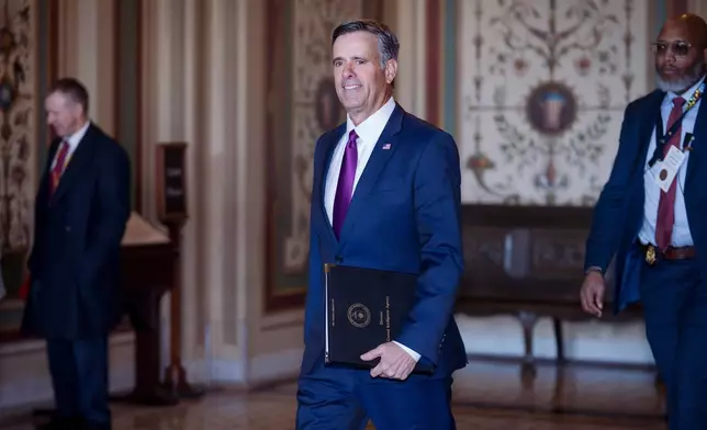 CIA Director John Ratcliffe arrives for a classified briefing with senators on the situation in Venezuela, at the Capitol in Washington, Wednesday, Jan. 7, 2026. (AP Photo/J. Scott Applewhite)