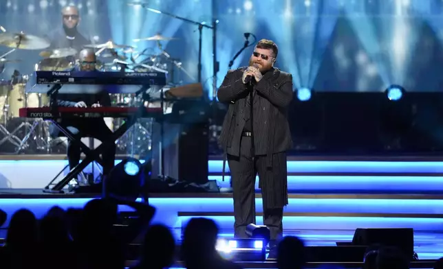 Teddy Swims performs "Without You" during MusiCares Person of the Year honoring Mariah Carey on Friday, Jan. 30, 2026, in Los Angeles. (AP Photo/Chris Pizzello)