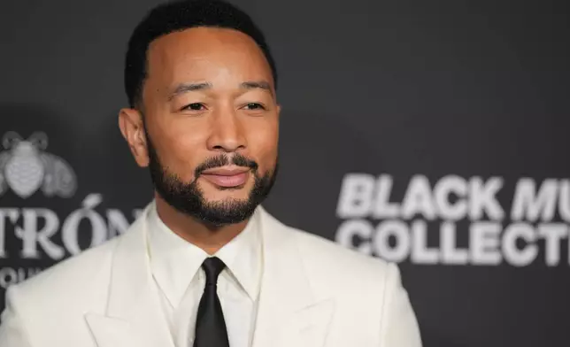 John Legend attends the Recording Academy Honors presented by the Black Music Collective on Thursday, Jan. 29, 2026, in Los Angeles. (Photo by Richard Shotwell/Invision/AP)