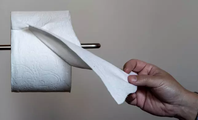 This photo shows toilet paper in Arlington, Va., Jan. 4, 2026. (AP Photo/Michael Phillis)