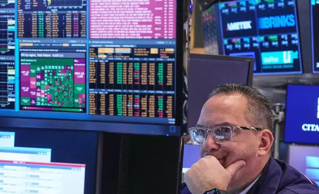 Specialist Anthony Matesic works on the floor of the New York Stock Exchange, Thursday, Jan. 8, 2026. (AP Photo/Richard Drew)