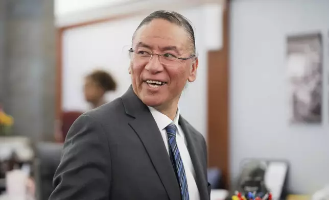 Nathan Chasing Horse appears for his trial on charges of sexually abusing Indigenous women and girls Tuesday, Jan. 13, 2026, in Las Vegas. (AP Photo/Ty ONeil)