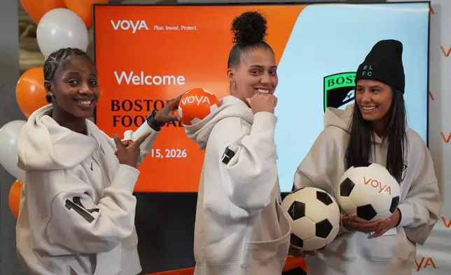 Boston Legacy FC players celebrate new partnership with Voya