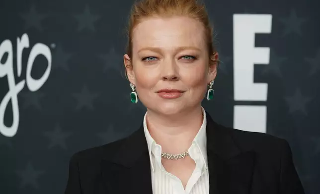 Sarah Snook arrives at the 31st Annual Critics Choice Awards on Sunday, Jan. 4, 2026, at The Barker Hanger in Santa Monica, Calif. (Photo by Jordan Strauss/Invision/AP)