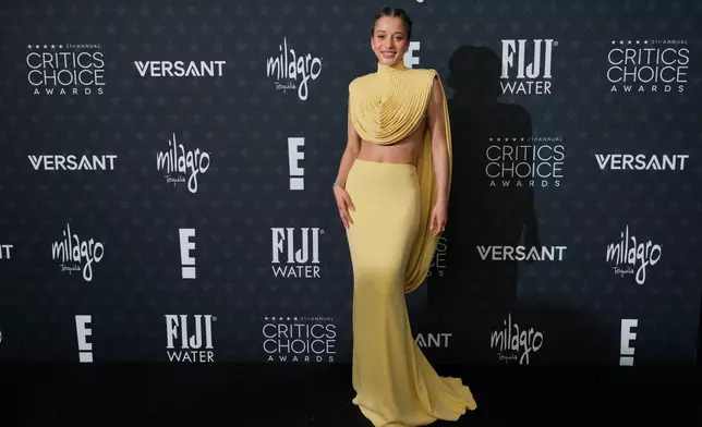 Chase Infiniti arrives at the 31st Annual Critics Choice Awards on Sunday, Jan. 4, 2026, at The Barker Hanger in Santa Monica, Calif. (Photo by Jordan Strauss/Invision/AP)