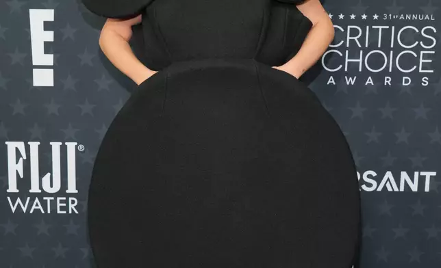 Audrey Nuna arrives at the 31st Annual Critics Choice Awards on Sunday, Jan. 4, 2026, at The Barker Hanger in Santa Monica, Calif. (Photo by Jordan Strauss/Invision/AP)