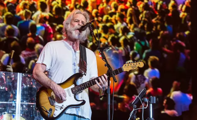 FILE - Bob Weir of Dead &amp; Company performs at Bonnaroo Music and Arts Festival on Sunday, June 12, 2016, in Manchester, Tenn. (Photo by Amy Harris/Invision/AP,File)