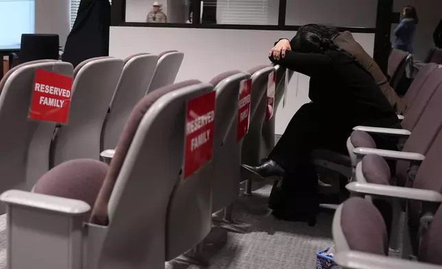 Family members attend the trial for former Uvalde school district police officer Adrian Gonzales at the Nueces County Courthouse in Corpus Christi, Texas, Tuesday, Jan. 6, 2026. (AP Photo/Eric Gay)