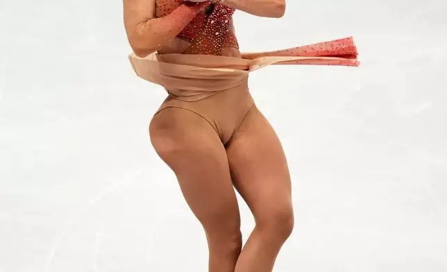 Belgium's Loena Hendrickx competes in the Women's Free Skating on day three of the ISU European Figure Skating Championships in Sheffield, Thursday, Friday, Jan. 16, 2026. (Mike Egerton/PA via AP)