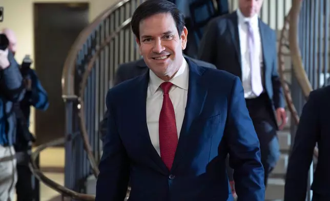 Secretary of State Marco Rubio arrives at the U.S. Capitol Monday, Jan. 5, 2026, for a closed-door briefing with top lawmakers after President Donald Trump ordered U.S. forces to capture Venezuelan President Nicolas Maduro and bring him to New York to face federal drug trafficking charges. (AP Photo/Jose Luis Magana)