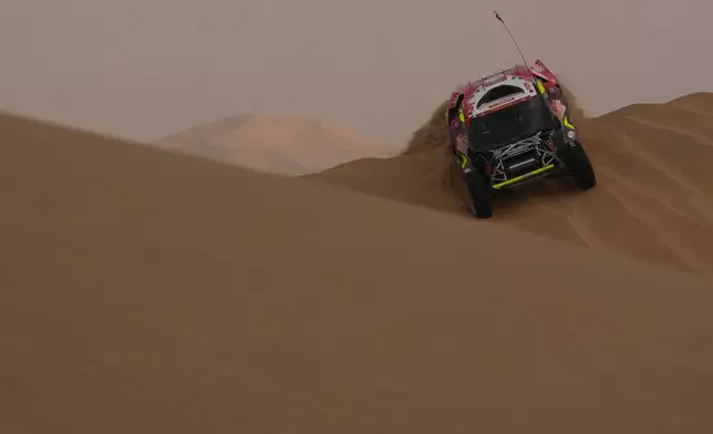 Driver Martin Prokop and co-driver Viktor Chytka compete during the tenth stage of the Dakar Rally between Wadi Ad Dawasir and Bisha, Saudi Arabia, Wednesday, Jan.14, 2026. (AP Photo/Thibault Camus)