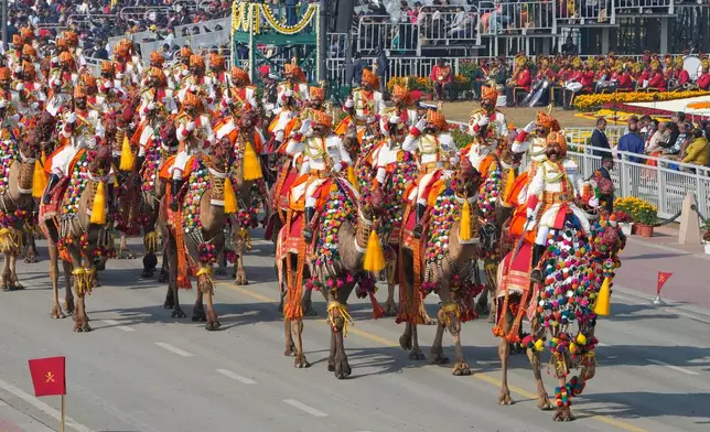 Indian Border Security Force soldiers march during the Republic Day parade celebrations in New Delhi, India, Monday, Jan. 26, 2026. (AP Photo/Manish Swarup)