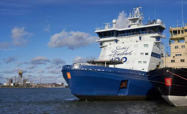 FILE -Finnish icebreaker Polaris is moored in Helsinki, Finland, Thursday Sept. 27, 2018. (AP Photo/David Keyton, File)
