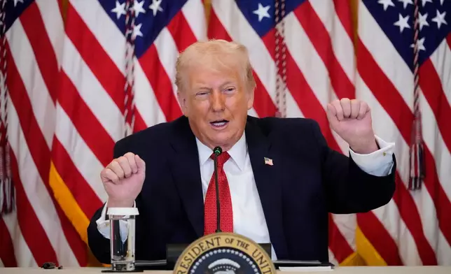 President Donald Trump speaks during an event to promote investment in rural health care in the East Room of the White House, Friday, Jan. 16, 2026, in Washington. (AP Photo/Alex Brandon)