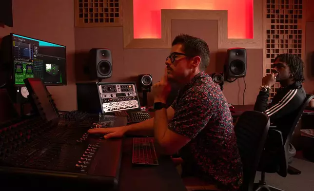Andrew Law, left, and Duckwrth pose for a portrait at Amazon's studio 126 in Culver City, Calif on Monday, Dec. 29, 2025. (Photo by Rebecca Cabage/Invision/AP)