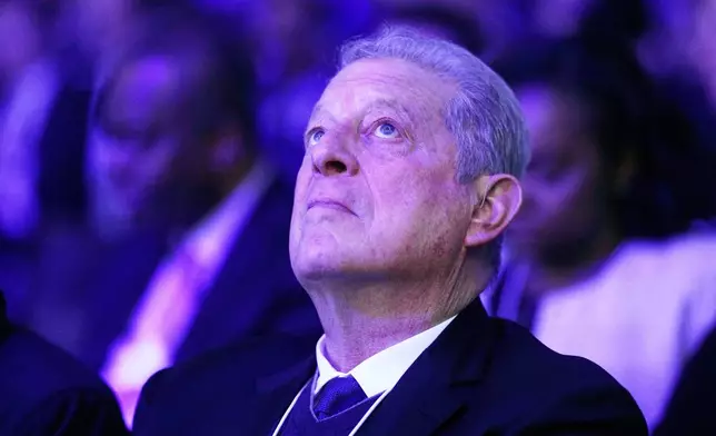 Former US Vize-President Al Gore is pictured during of the Annual Meeting of the World Economic Forum in Davos, Switzerland, Tuesday, Jan. 20, 2026. (AP Photo/Markus Schreiber)
