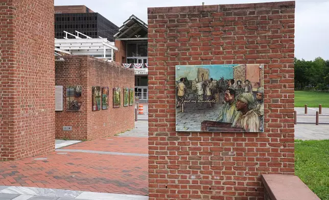 FILE - An informational panel is seen at President's House Site Tuesday, Aug. 19, 2025, in Philadelphia. (AP Photo/Matt Rourke, File)