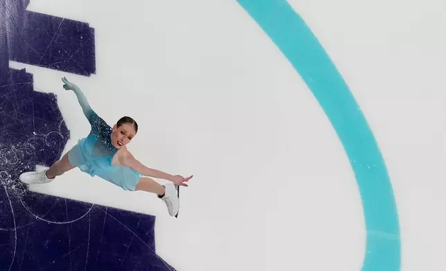 FILE - Bradie Tennell competes during the women's short program at the U.S. Figure Skating Championships in St. Louis, Jan. 7, 2026. (AP Photo/Chris Carlson, File)