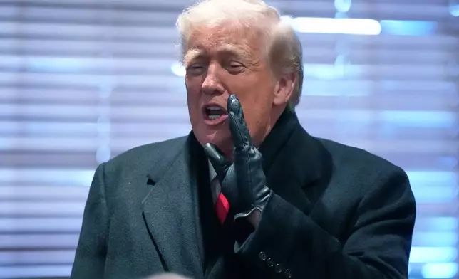 President Donald Trump speaks during a visit to a restaurant in Urbandale, Iowa, Tuesday, Jan. 27, 2026. (AP Photo/Mark Schiefelbein)
