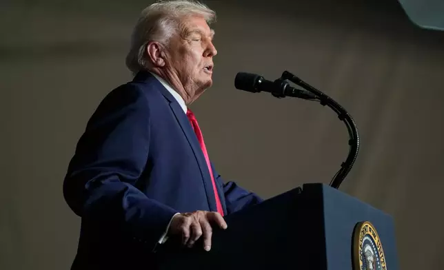 President Donald Trump speaks during an event at the Horizon Events Center in Clive, Iowa, Tuesday, Jan. 27, 2026. (AP Photo/Mark Schiefelbein)