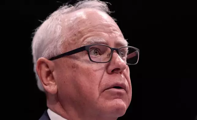 FILE - Minnesota Gov. Tim Walz speaks during a House Committee on Oversight and Government Reform hearing, June 12, 2025, at the U.S. Capitol in Washington. (AP Photo/Julia Demaree Nikhinson, File)