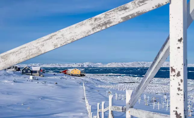 Homes are seen in Nuuk, Greenland, Friday, Feb. 6, 2026. (Christinne Muschi /The Canadian Press via AP)