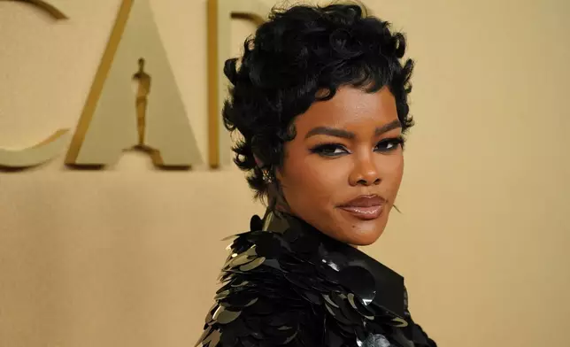Teyana Taylor arrives at the 98th Academy Awards Oscar nominees luncheon on Tuesday, Feb. 10, 2026, at the Beverly Hilton Hotel in Beverly Hills, Calif. (Photo by Jordan Strauss/Invision/AP)