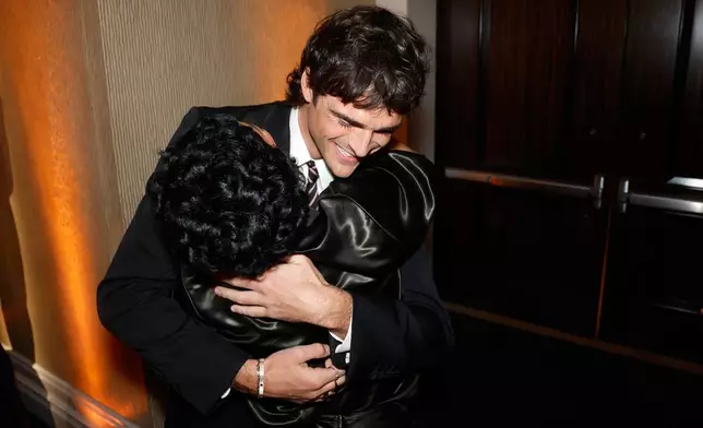 Teyana Taylor, left, and Jacob Elordi attend the 98th Academy Awards Oscar nominees luncheon on Tuesday, Feb. 10, 2026, at the Beverly Hilton Hotel in Beverly Hills, Calif. (Photo by Caroline Brehman/Invision/AP)