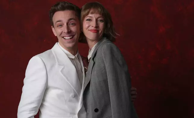 Steve Pinder, left, and Julia Aks pose for a portrait during the 98th Academy Awards Oscar nominees luncheon on Tuesday, Feb. 10, 2026, at the Beverly Hilton Hotel in Beverly Hills, Calif. (AP Photo/Chris Pizzello)