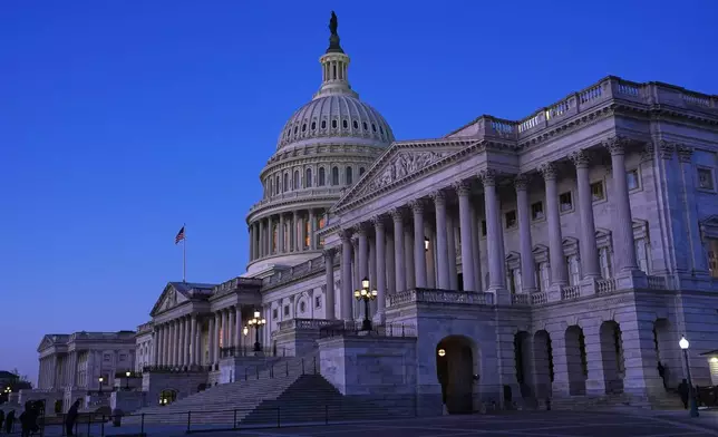 Shown is the U.S. Capitol in Washington, Tuesday, Feb. 24, 2026, ahead of President Donald Trump's State of the Union address Tuesday. (AP Photo/Matt Rourke)