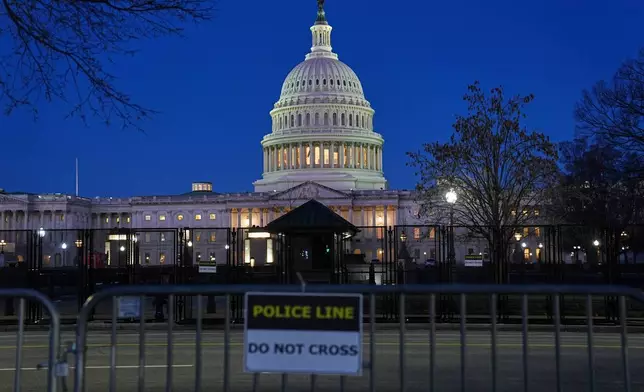 Shown is the U.S. Capitol in Washington, Tuesday, Feb. 24, 2026, ahead of President Donald Trump's State of the Union address Tuesday. (AP Photo/Matt Rourke)