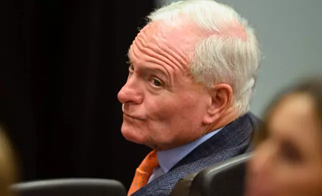 Cleveland Browns owner Jimmy Haslam listens to a reporter's question during a news conference at the team's NFL football training facility Tuesday, Feb. 3, 2026, in Berea, Ohio. (AP Photo/David Richard)