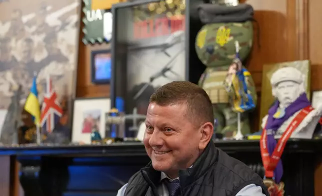 Valerii Zaluzhnyi, Ukraine's ambassador to the United Kingdom, speaks with The Associated Press in London on Feb. 2, 2026. (AP Photo/Frank Augstein)