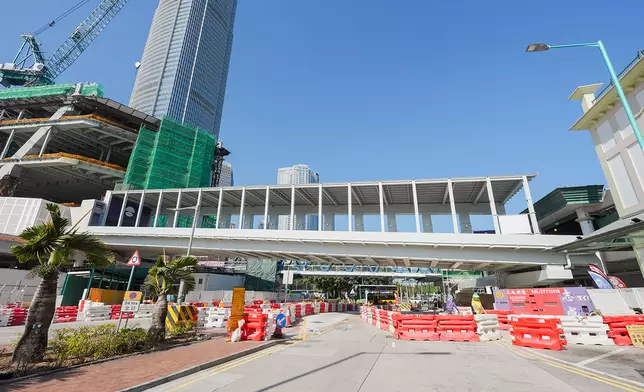 The pedestrian passageway features a semi-open design in the section near the Central Pier