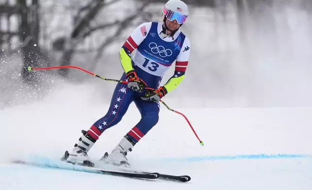 United States' Ryan Cochran Siegle at the finish area, during the alpine ski, men's downhill first official training, at the 2026 Winter Olympics, in Bormio, Italy, Wednesday, Feb. 4, 2026. (AP Photo/Pier Marco Tacca)
