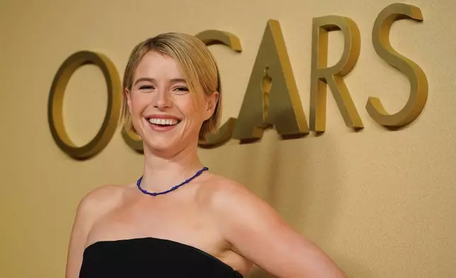Jessie Buckley arrives at the 98th Academy Awards Oscar nominees luncheon on Tuesday, Feb. 10, 2026, at the Beverly Hilton Hotel in Beverly Hills, Calif. (Photo by Jordan Strauss/Invision/AP)