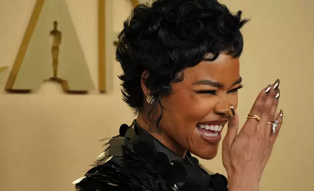 Teyana Taylor arrives at the 98th Academy Awards Oscar nominees luncheon on Tuesday, Feb. 10, 2026, at the Beverly Hilton Hotel in Beverly Hills, Calif. (Photo by Jordan Strauss/Invision/AP)