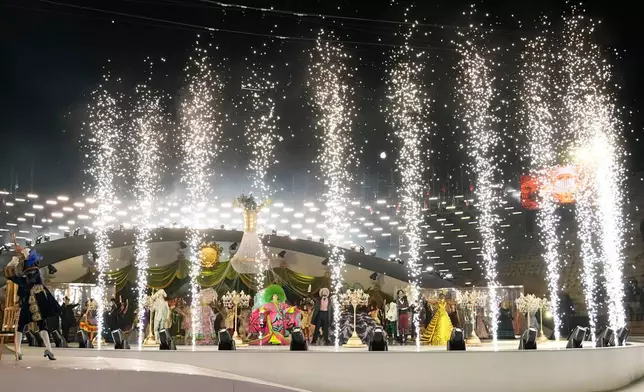 Performers participate in the closing ceremony of the 2026 Winter Olympics, in Verona, Italy, Sunday, Feb. 22, 2026. (AP Photo/Natacha Pisarenko)