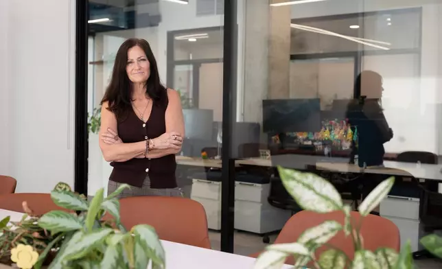 Jennifer Loving, CEO of Destination: Home, poses for a portrait at her office on Monday, Feb. 23, 2026, in San Jose, Calif. (AP Photo/Laure Andrillon)